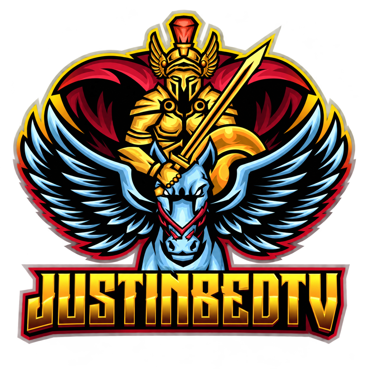 JustinBed TV illustrated gaming emblem